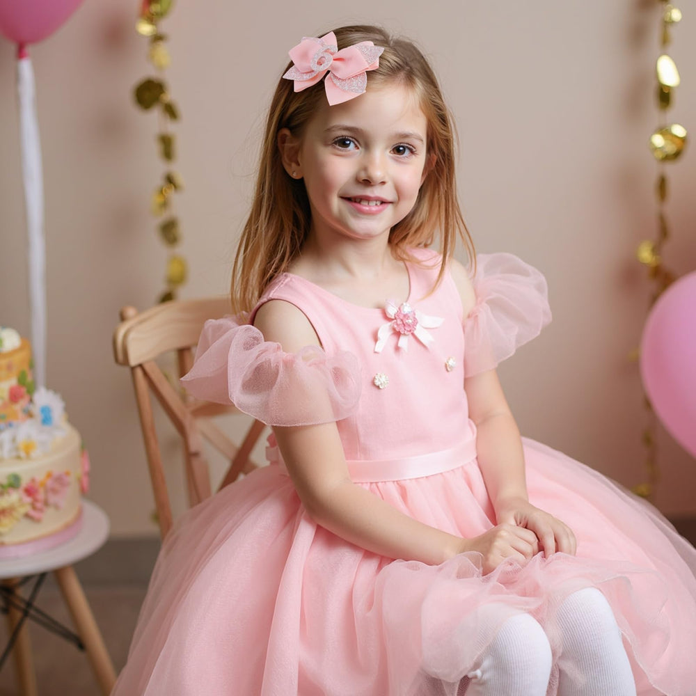Jiaduo pink birthday bow 6 year with clip coordinates party outfits