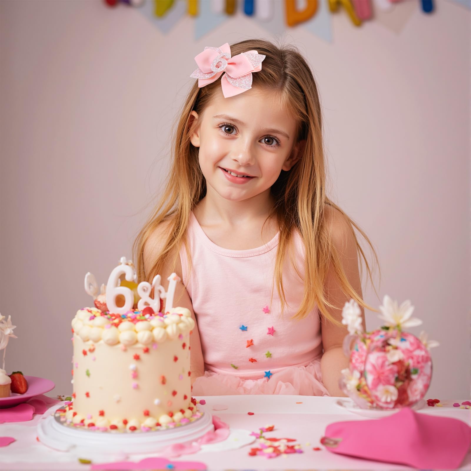 Jiaduo pink birthday bow sequin details highlight festive style
