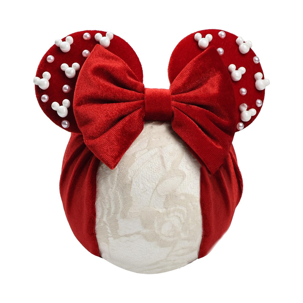 JIAHANG baby girl turban velour headwrap in red for all-day comfort