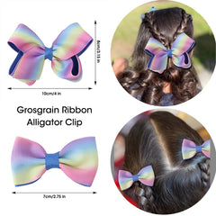 JIAHANG baby girls 2inch bow clips gradient keep hair tidy and playful