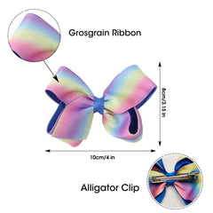 JIAHANG 4inch bow clips gradient add bold color and secure grip for styling