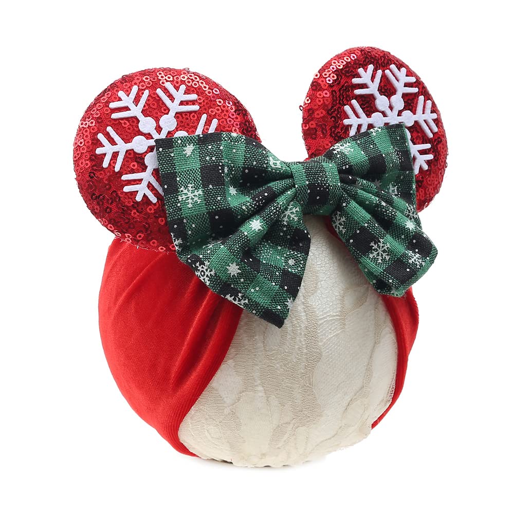 JIAHANG baby mouse ears headband with velvet bow, ideal for newborn photos