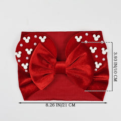 JIAHANG beaded bows detail on headband adds charming sparkle