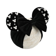 JIAHANG black velvet mouse ears headwrap with beads for newborn photography prop