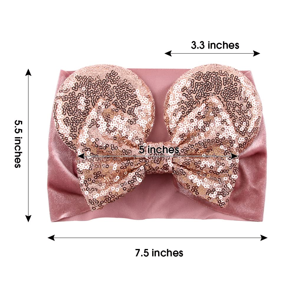 JIAHANG gold sequin bow headband adds sparkle to toddler outfits
