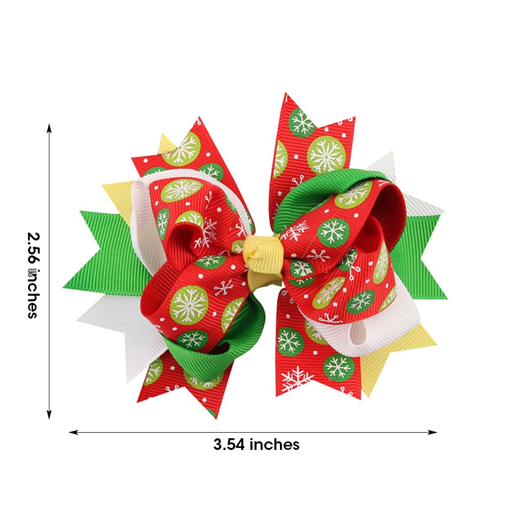 JIAHANG hair bow clip polka dots close-up on red-green design