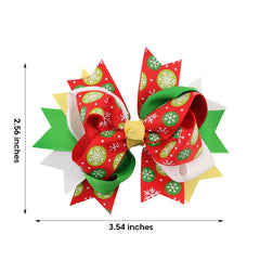 JIAHANG hair bow clip polka dots close-up on red-green design
