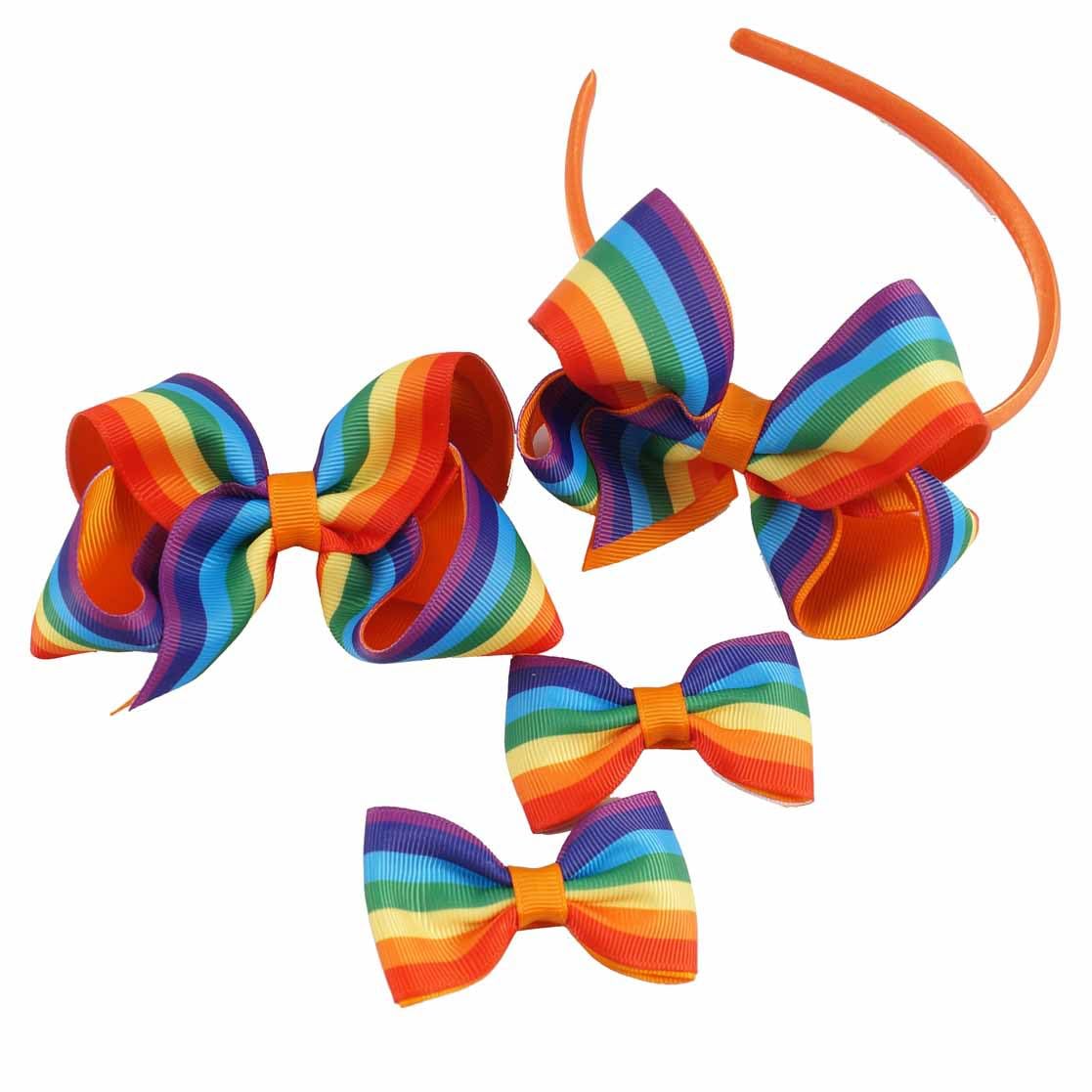 JIAHANG rainbow 4-inch bow headband for daily wear and photos
