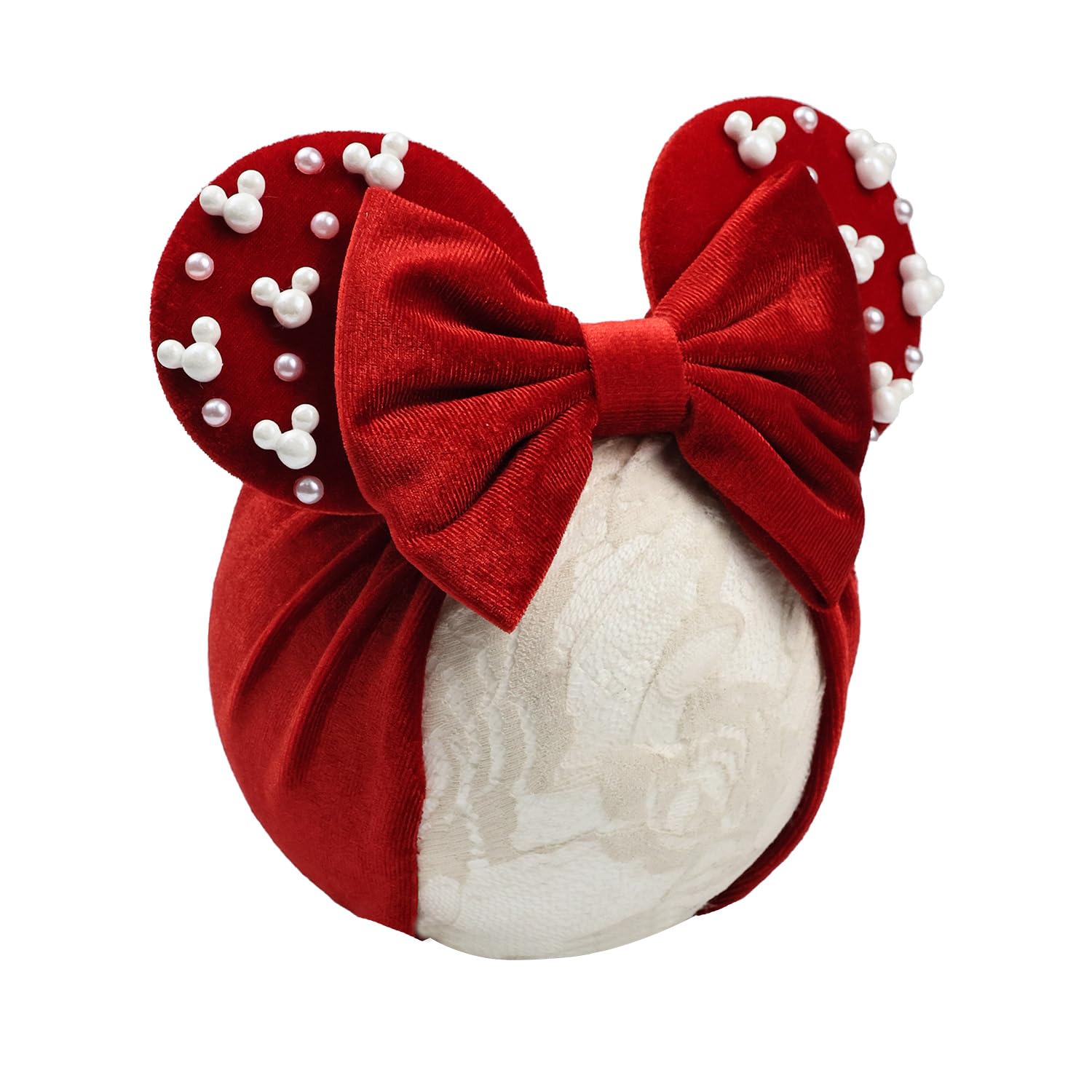 JIAHANG red velvet mouse ears headband with playful ears for baby photos