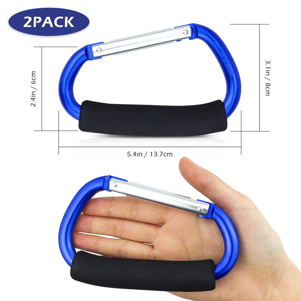 JIALEEY grocery bag hook blue in use secures multiple bags during errands