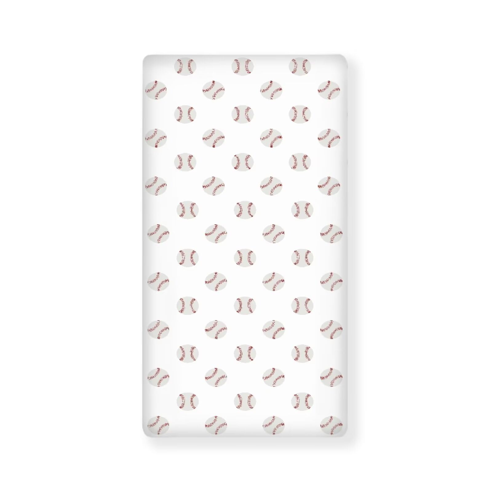 JIANADAER baseball patch crib sheet with secure elastic fit for standard cribs.