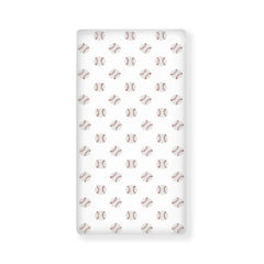 JIANADAER baseball patch crib sheet with secure elastic fit for standard cribs.