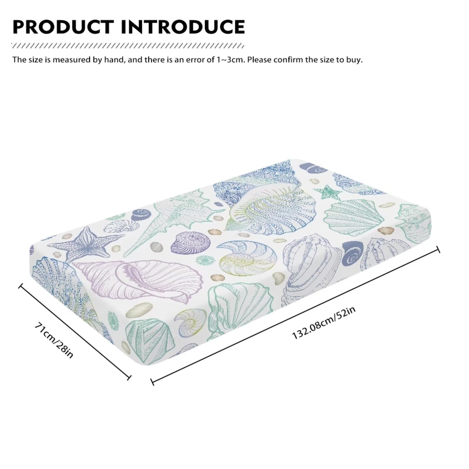 Conch shells pattern on JIANADAER sheet for a gentle sea-themed look.