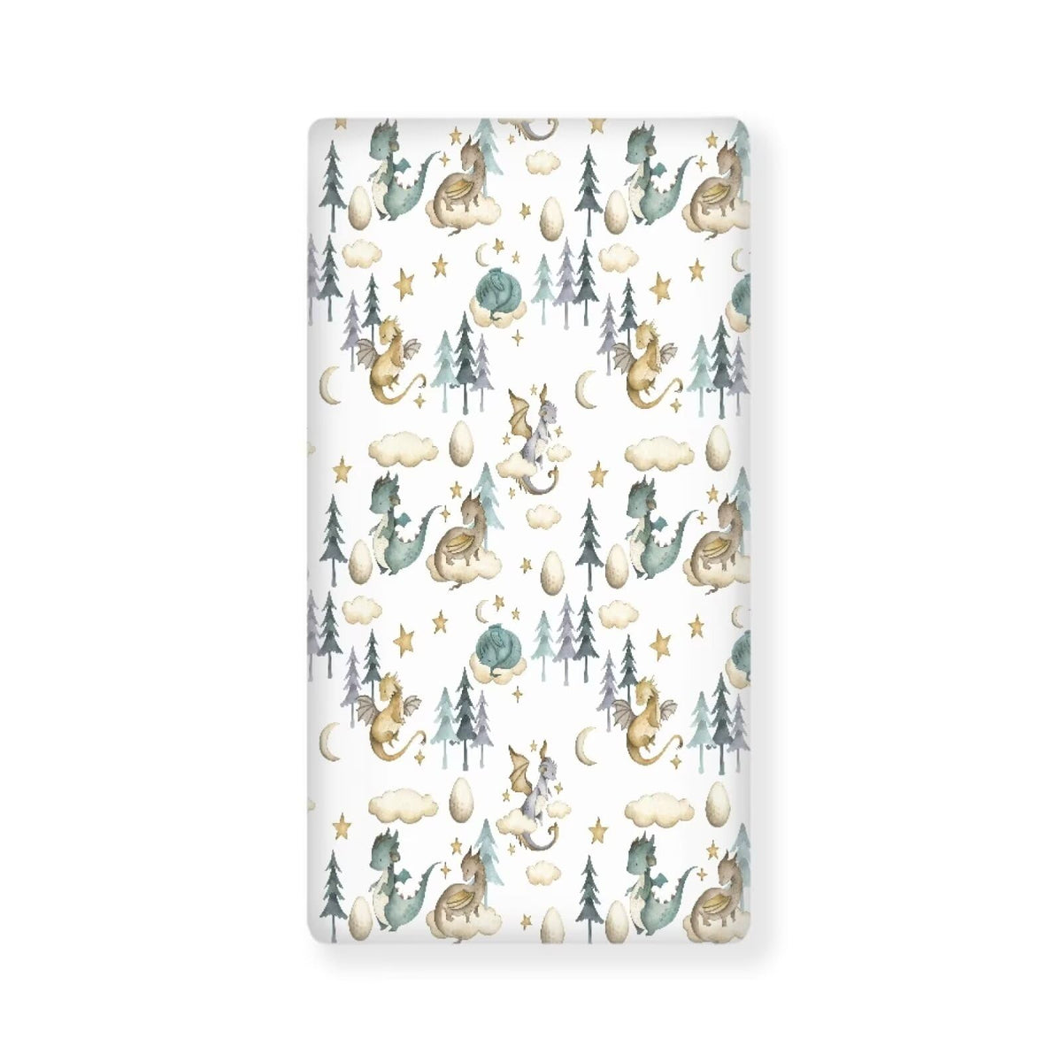 JIANADAER watercolor dragon crib sheet close-up shows soft fabric for baby comfort.