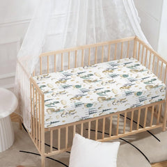 JIANADAER dragon crib sheet elastic edges demonstrated for secure fit.