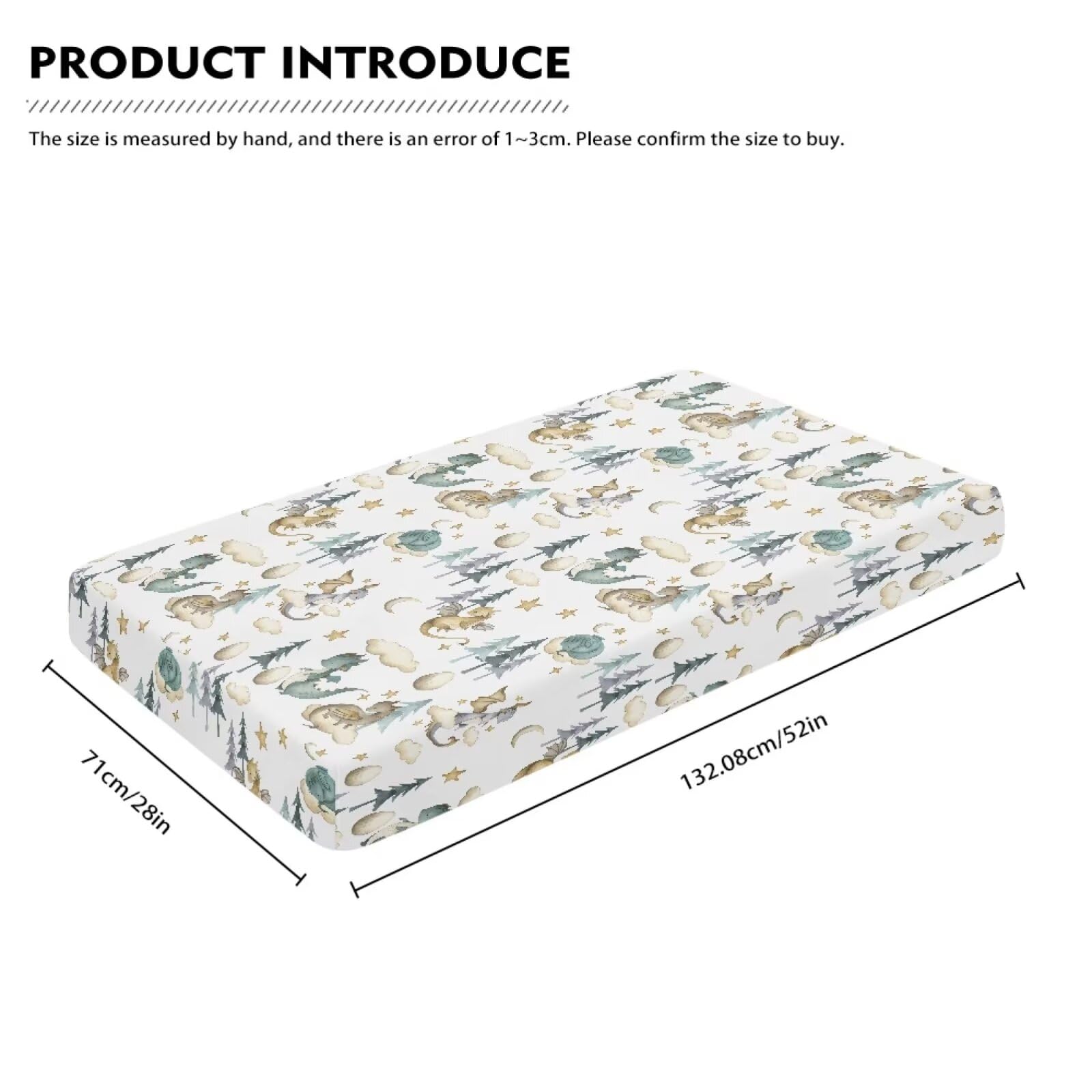 JIANADAER watercolor dragon crib sheet pattern adds playful nursery charm and photo-worthy backdrop.