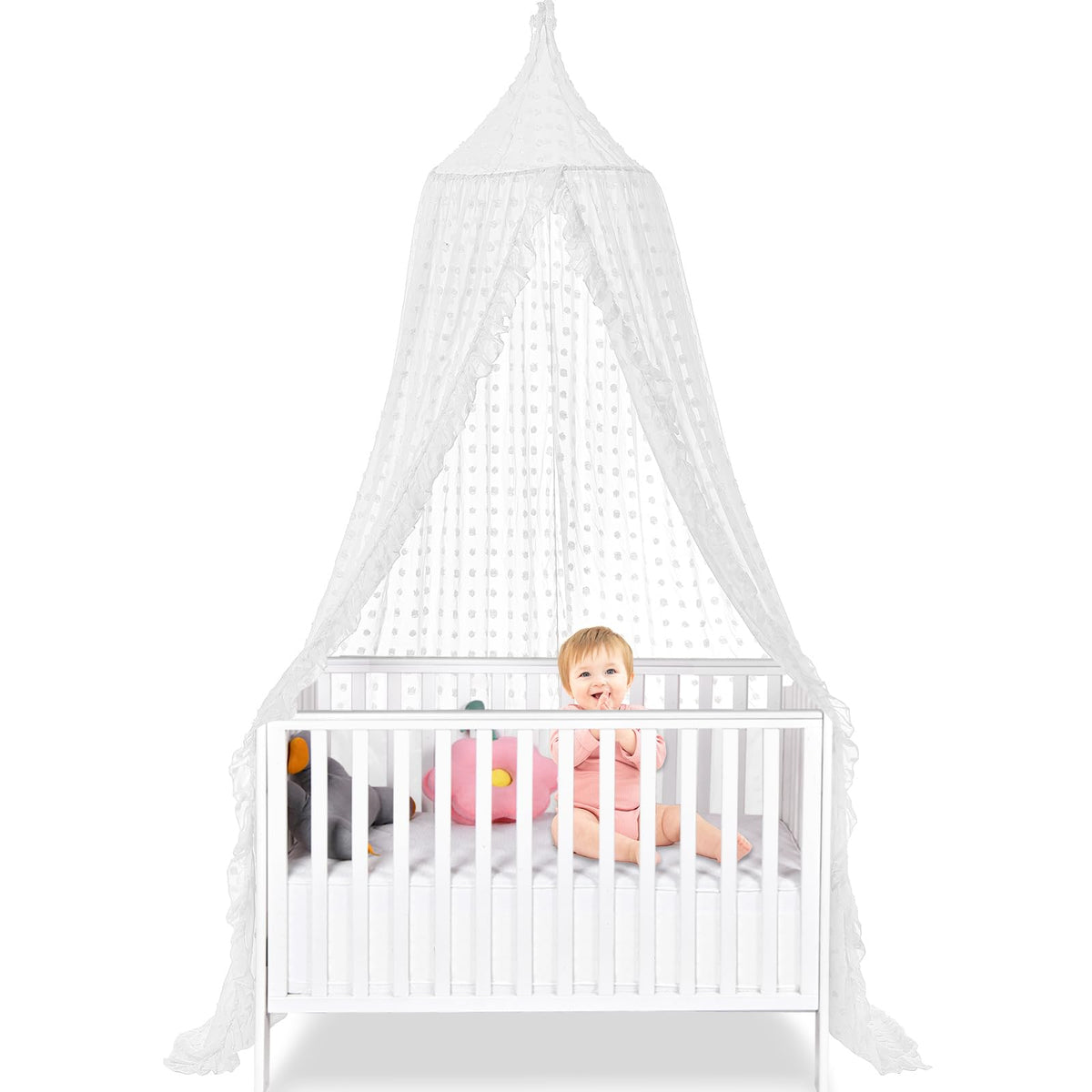 jiangcha bed canopy dome-arc creates fairy tale ambiance for dreamy sleep space