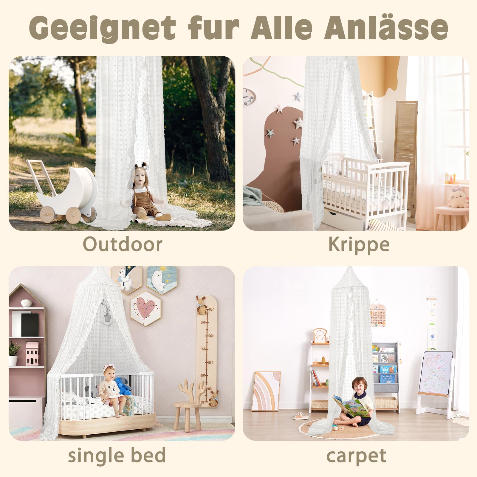 jiangcha bed canopy easy-assembly with included accessories