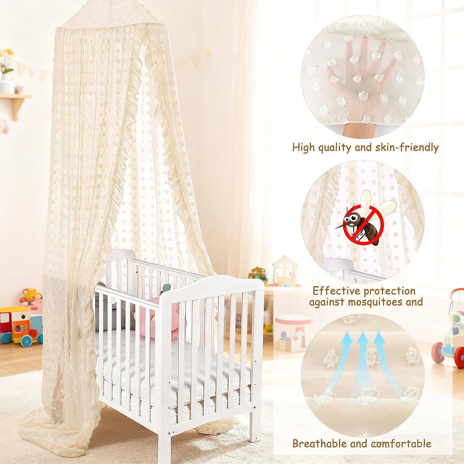 jiangcha bed canopy mosquito-blocking keeps nighttime peaceful.
