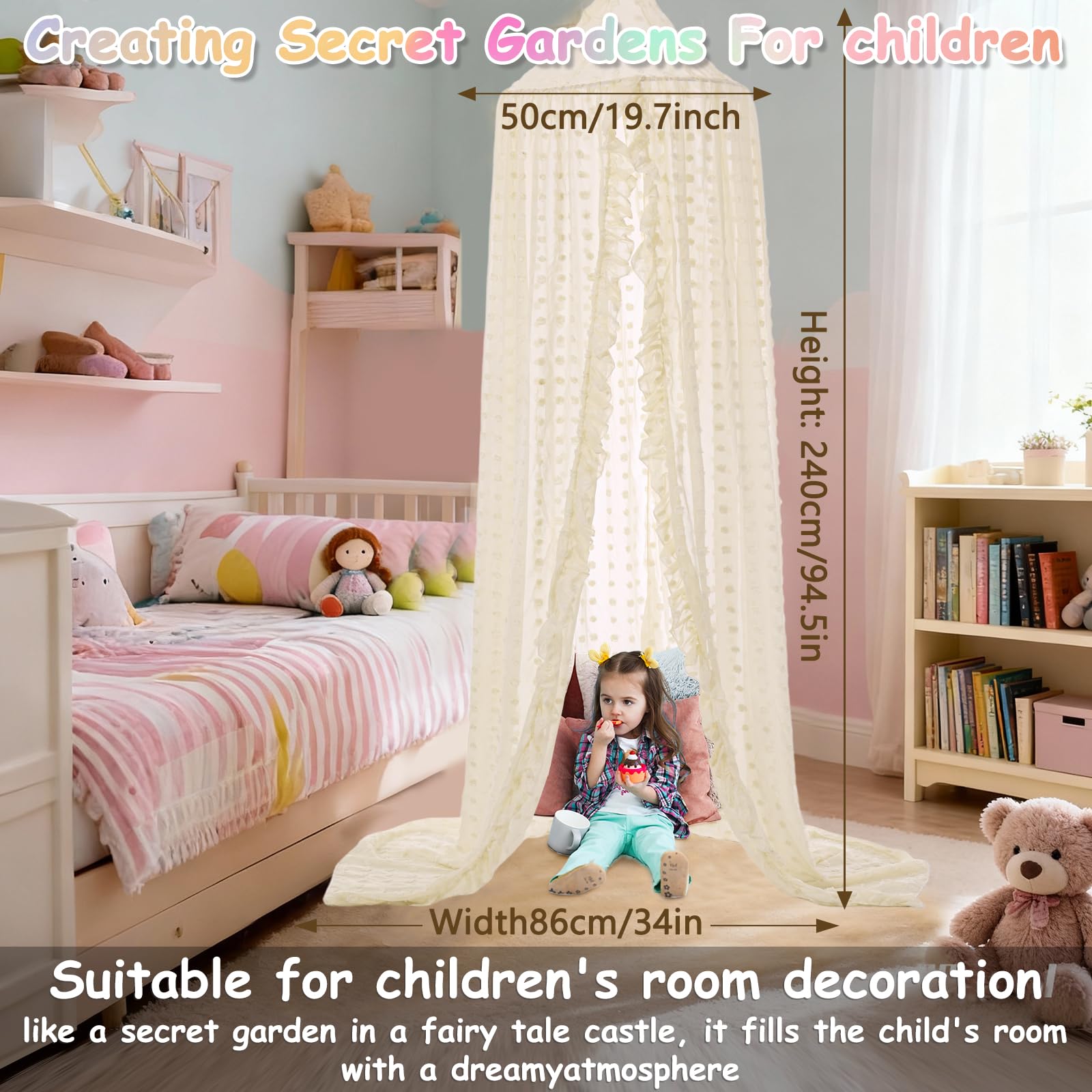 jiangcha bed canopy soft fabric skin-friendly for gentle nights.