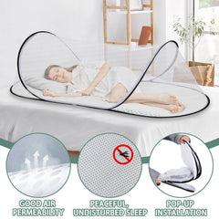 Jiangcha large pop up mosquito net bed setup shows effortless pop-up mechanism for instant private space