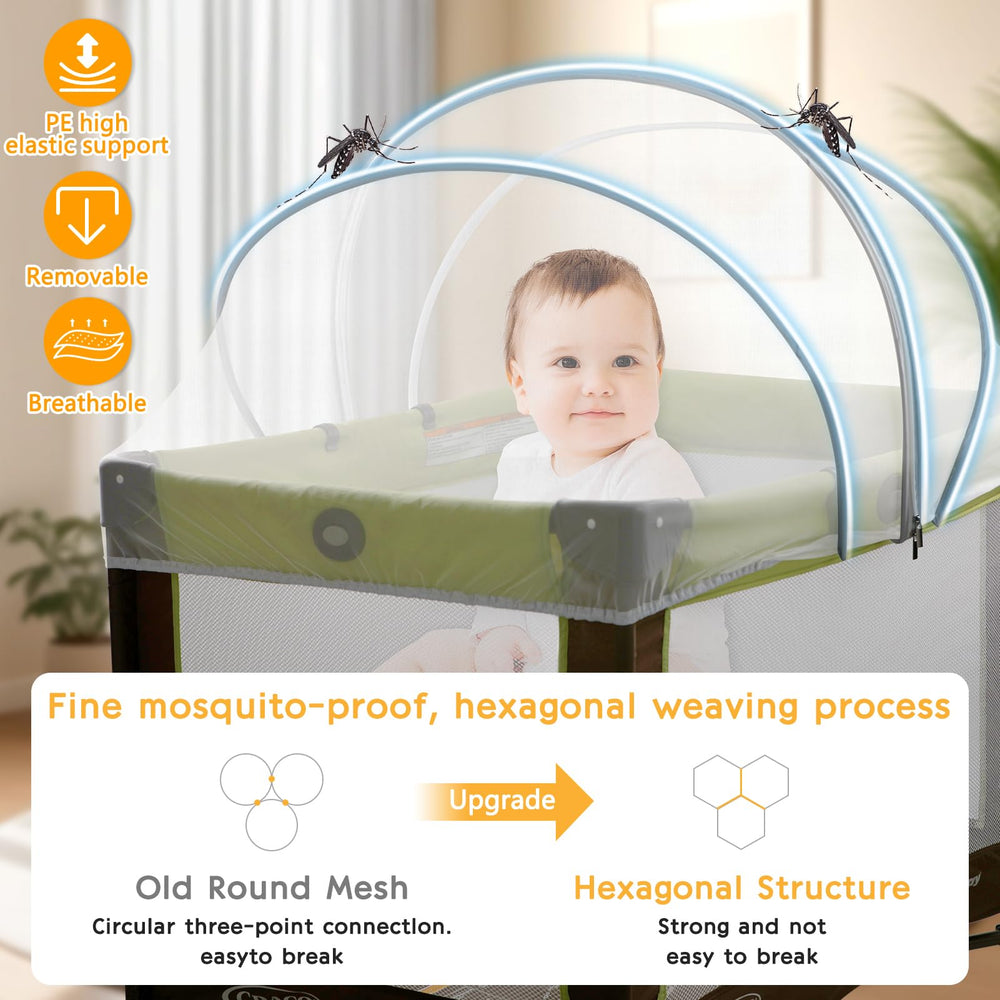 Jiangcha Pack and Play Cover universal fit covers most playards and cribs for versatile travel and home setups.