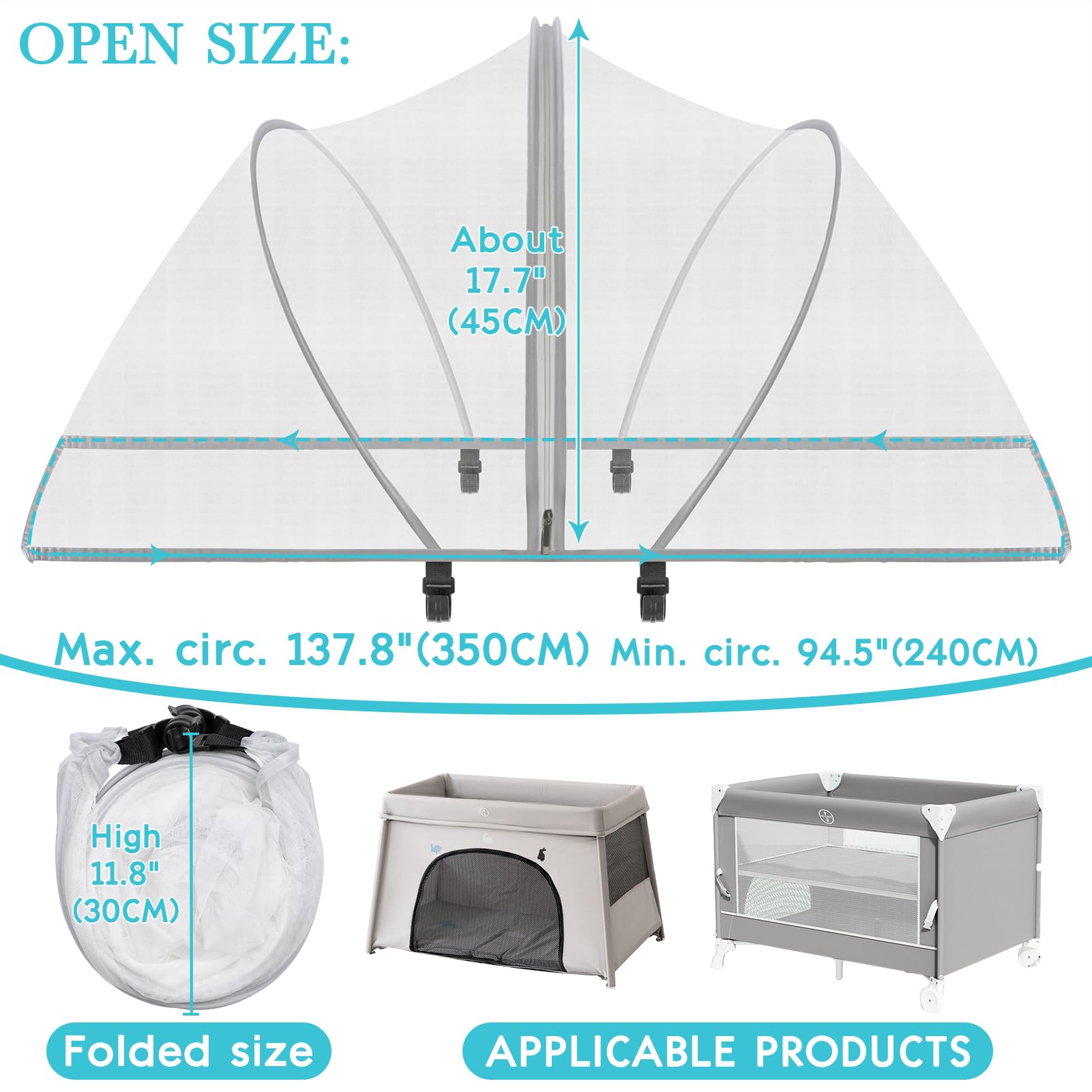 Jiangcha Pack N Play Tent Cover lightweight and compact design travels easily in luggage.