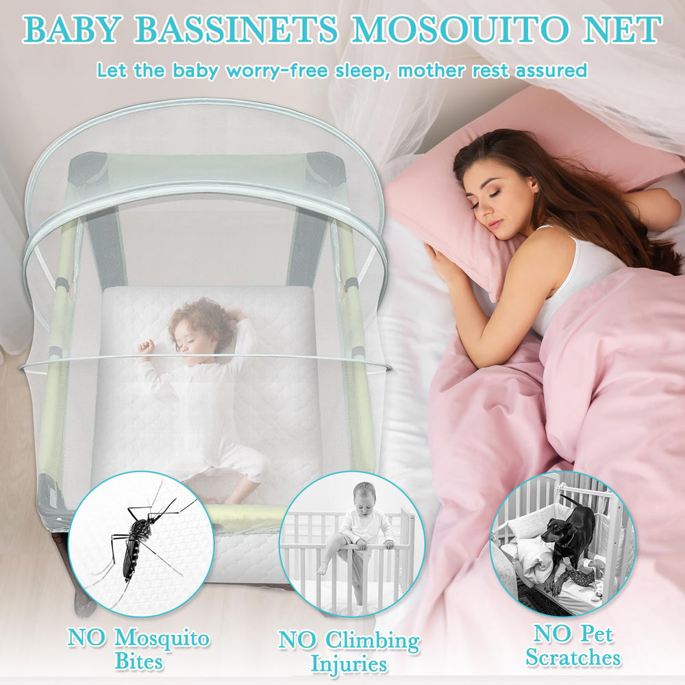 Jiangcha Pack N Play Tent Cover reinforced clips attach without tools for fast setup.