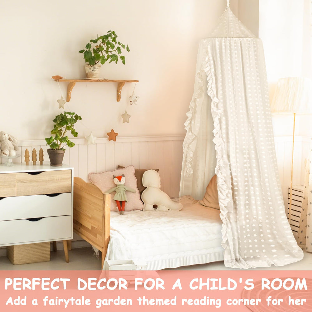 Jiangcha princess bed canopy beige color complements girls' bedroom style.
