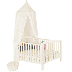 Jiangcha princess bed canopy dome arc enhances fairy tale bedroom ambiance.