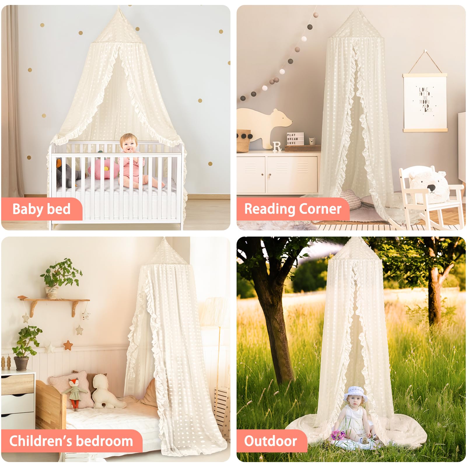 Jiangcha princess bed canopy mosquito net provides gentle, insect-free nights.