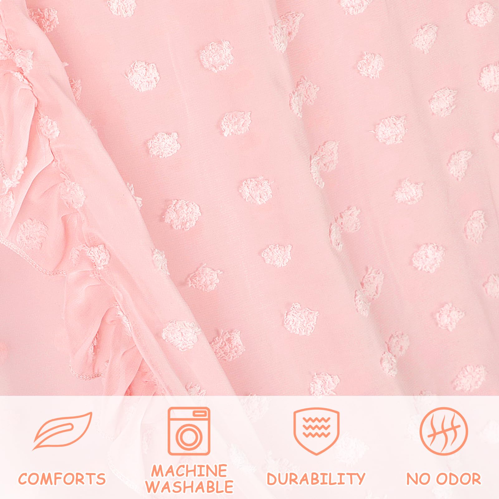 Jiangcha princess bed canopy close-up showing soft breathable fabric.