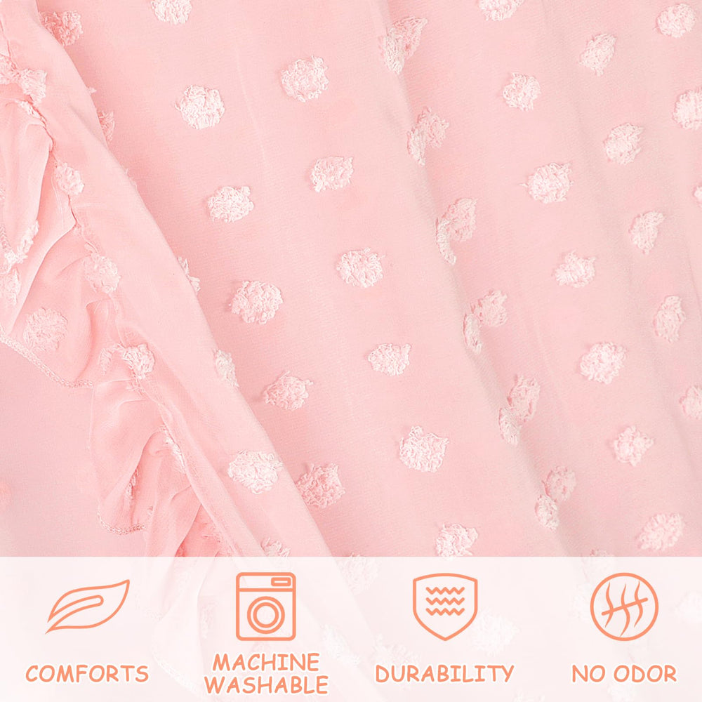 Jiangcha princess bed canopy close-up showing soft breathable fabric.