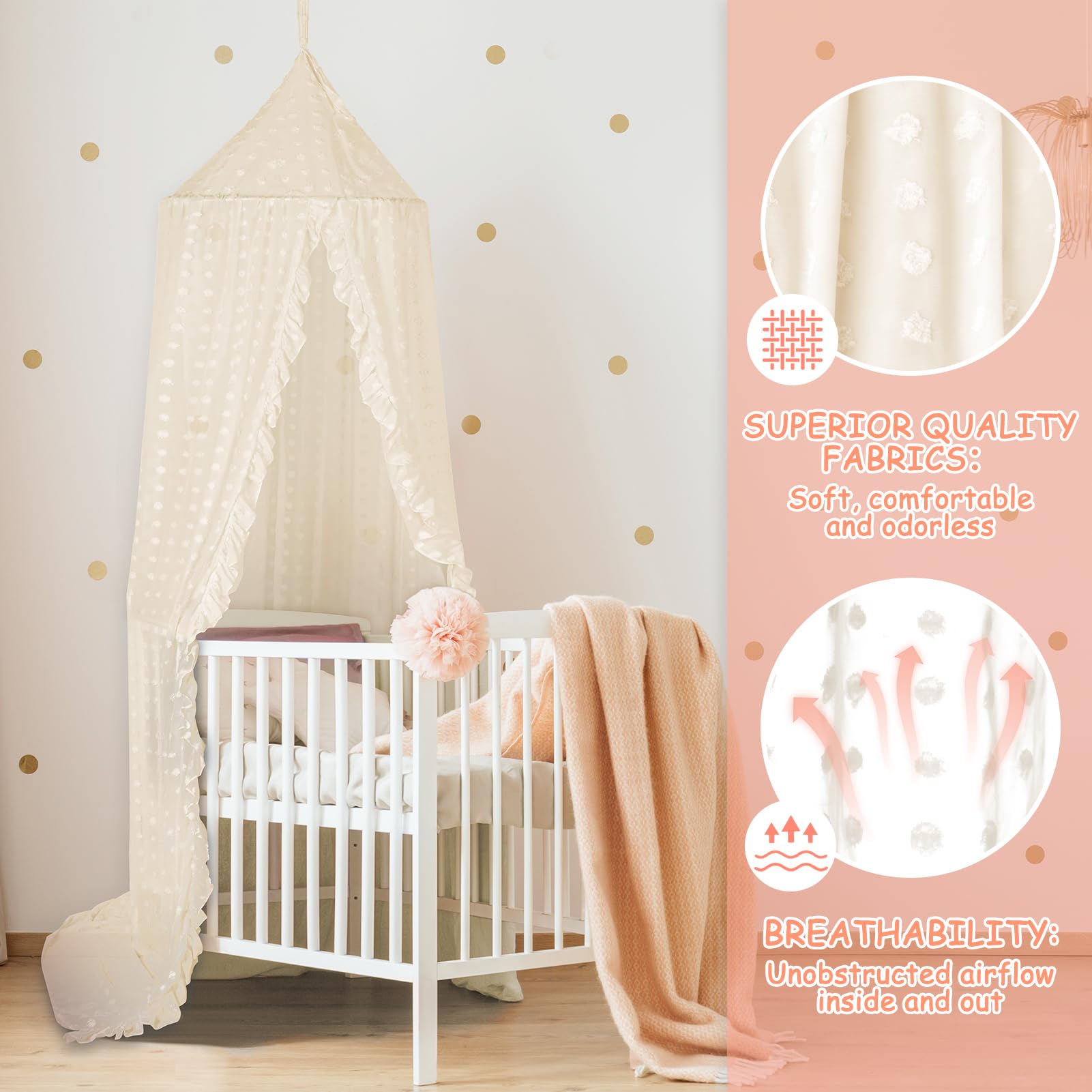 Jiangcha princess bed canopy wall chassis installation for quick setup.