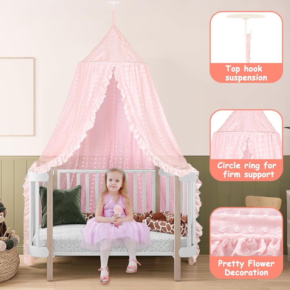 Jiangcha princess bed canopy wall mount installation being demonstrated.