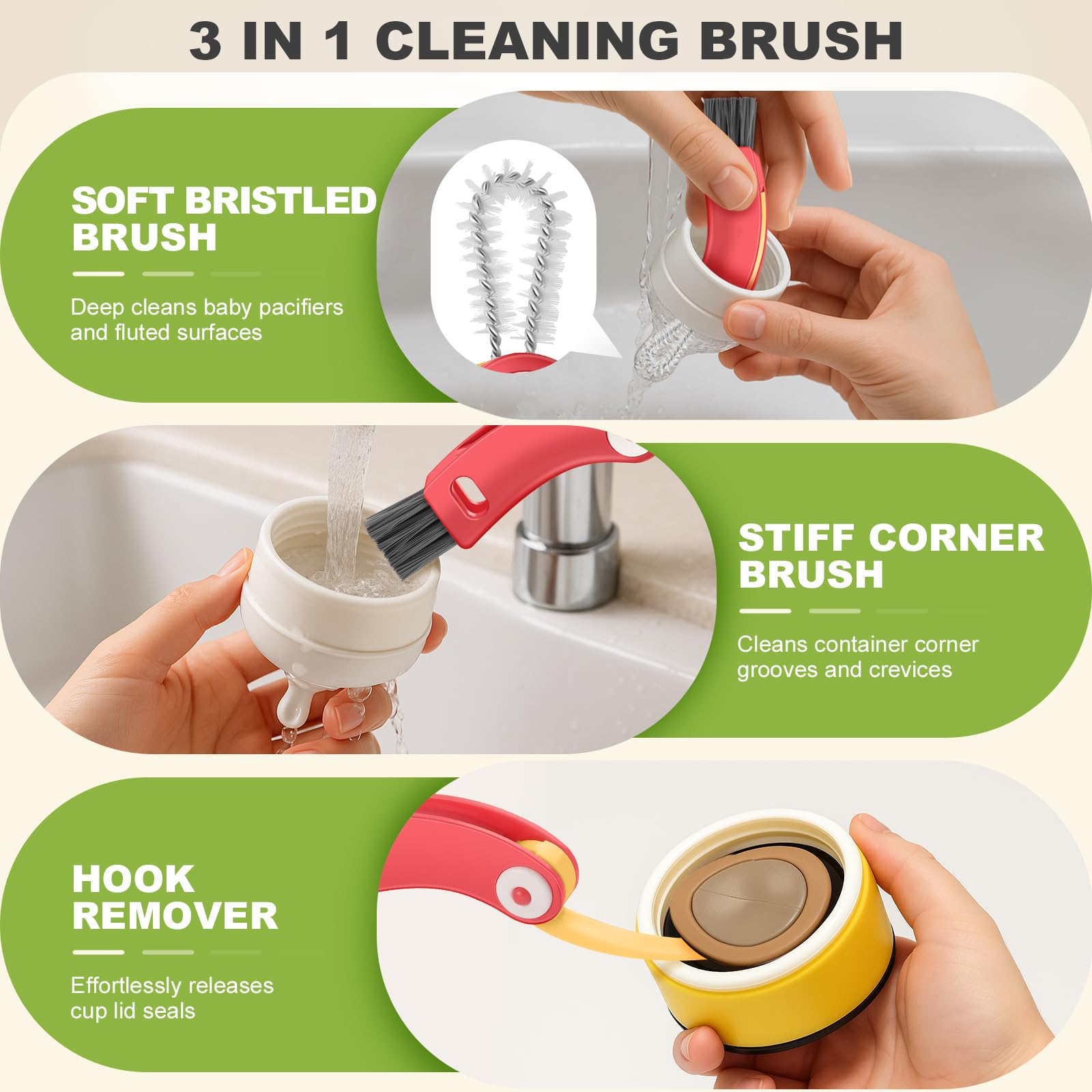 JICNUSK four-color set helps families identify personal brushes.