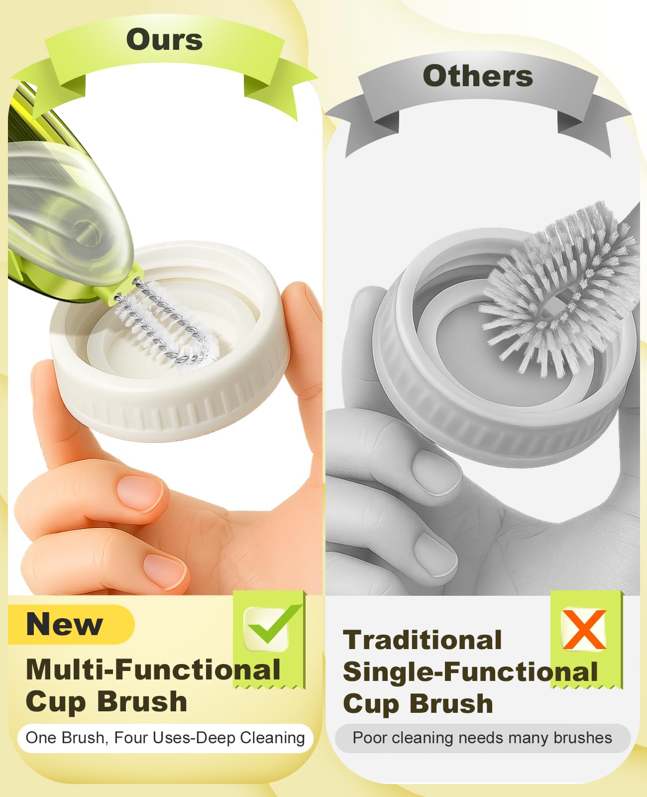 JICNUSK compact travel cleaning brush fits in small bags