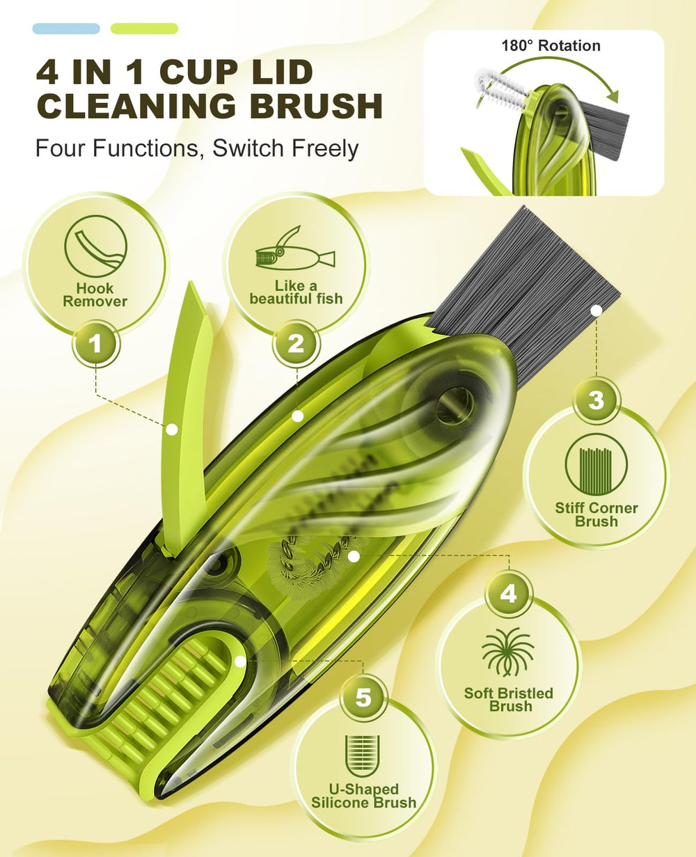 JICNUSK silicone U-shaped brush cleans curved lids safely