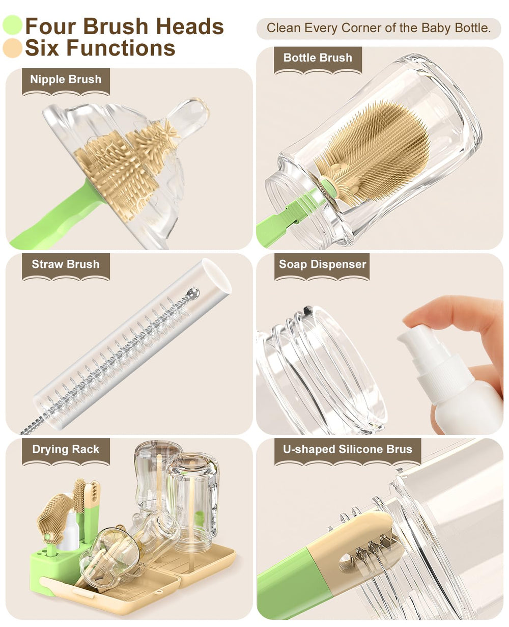 JICNUSK U-shaped silicone brush close-up shows deep-clean reach.