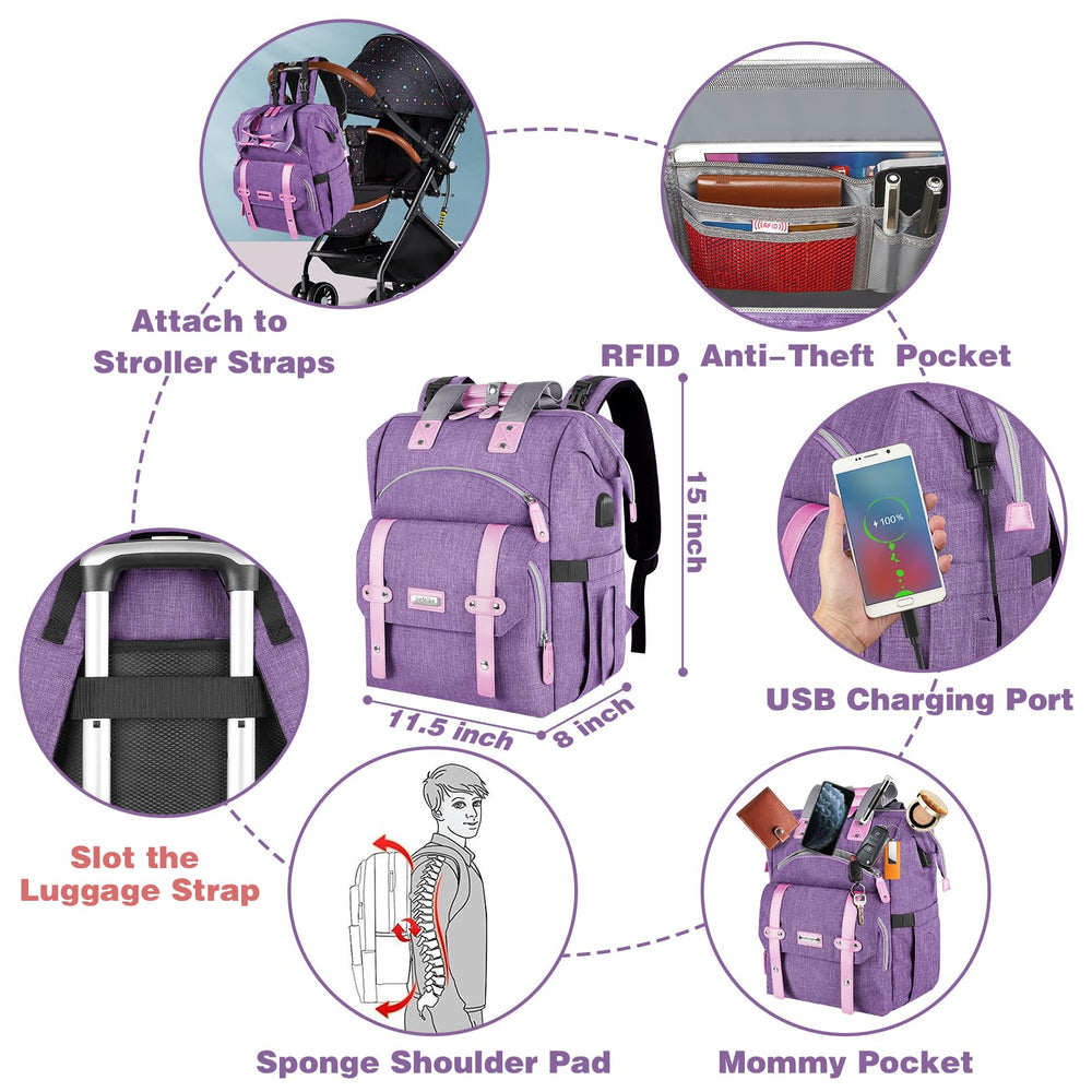 Jiefeike diaper bag backpack waterproof fabric keeps gear dry in rain.