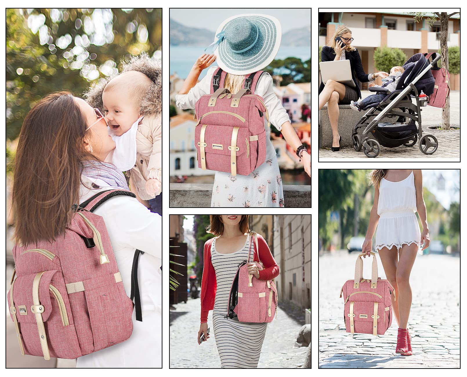 Jiefeike mommy pocket helps store makeup and keys on the go.