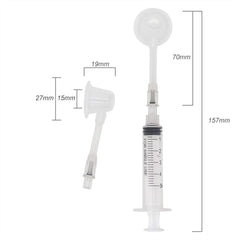 JIELUO nipple corrector syringe assembly demonstrating easy safe use.