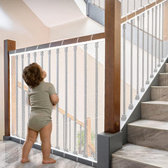 JIFTOK baby gate stairs net shows clear mesh for safe stair use