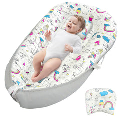 JIFTOK baby nest front view shows breathable cotton comfort for calm newborn sleep