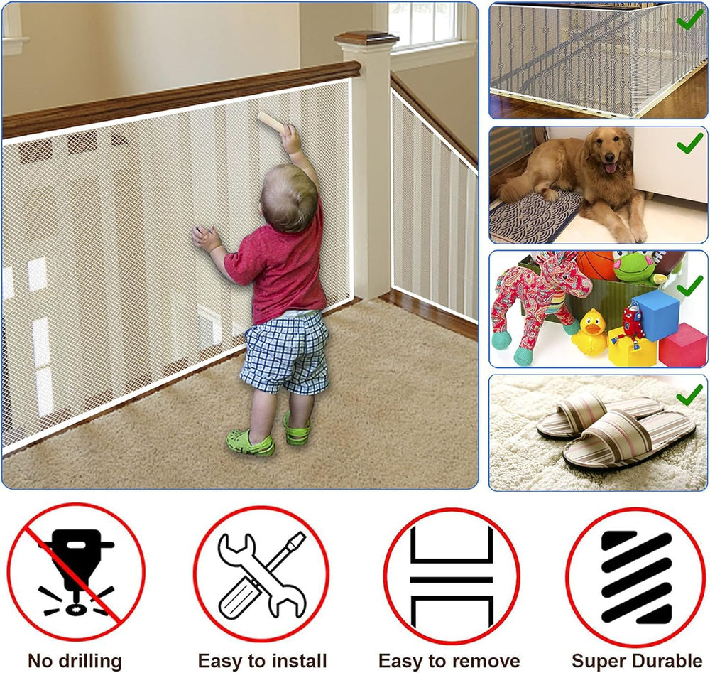 JIFTOK stair net durable mesh white resists tearing for long-term indoor outdoor use