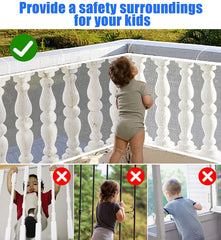 JIFTOK Stairway Net shown with buckles for simple installation.