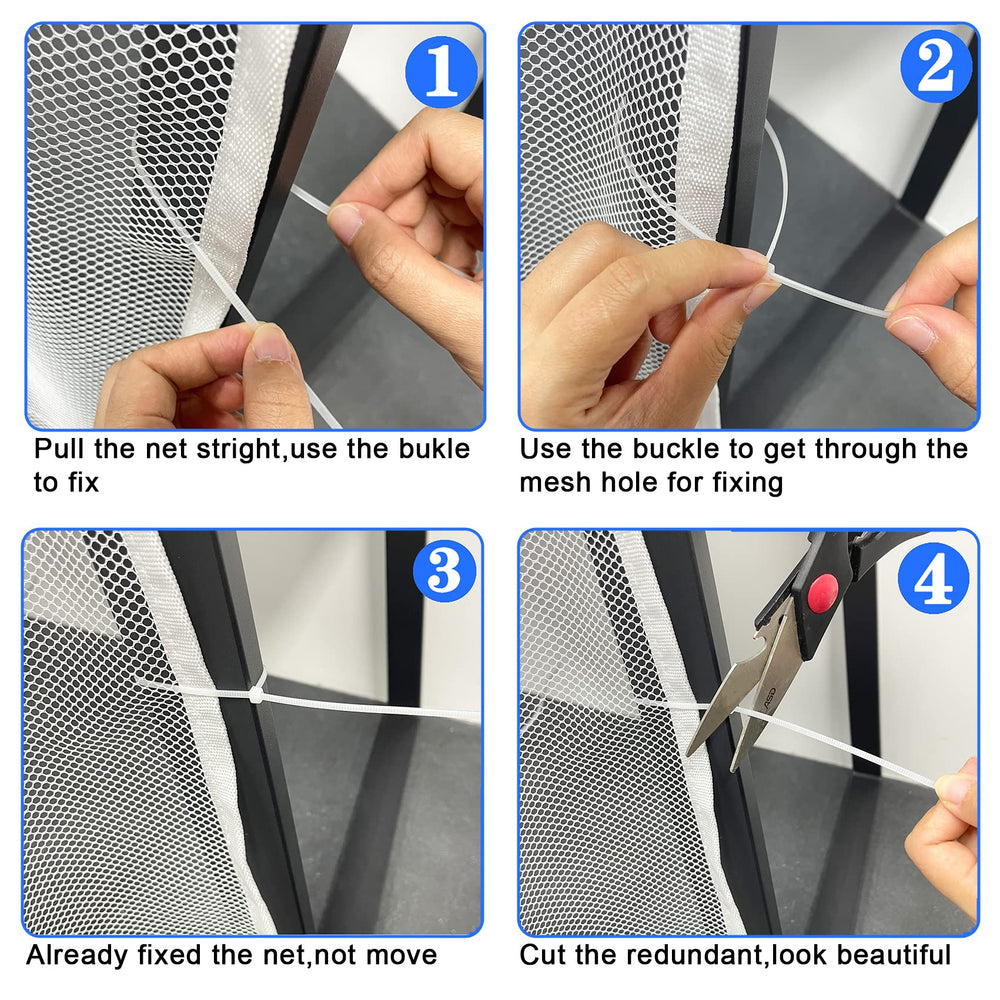 JIFTOK Stairway Net includes zip ties and rope for secure mounting.