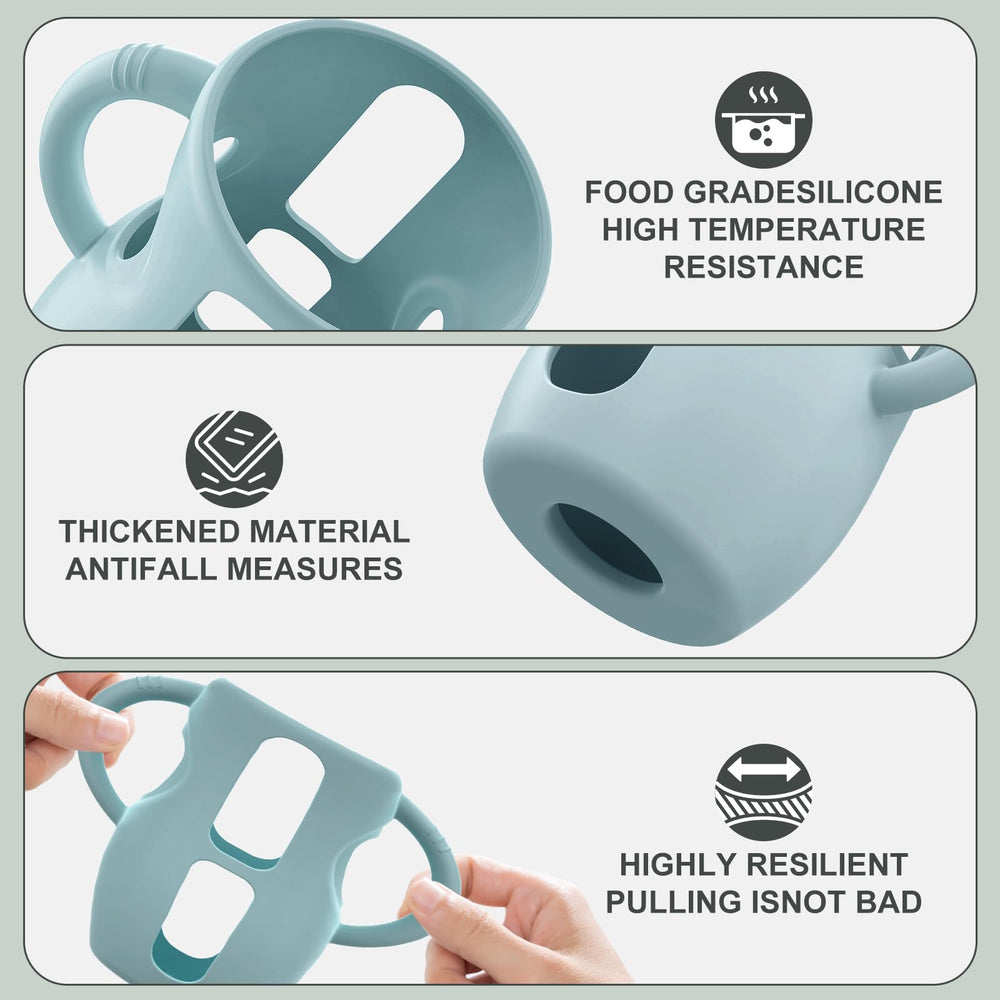 Jifvrnk bottle sleeve in use during feeding with a 4 oz Avent bottle.