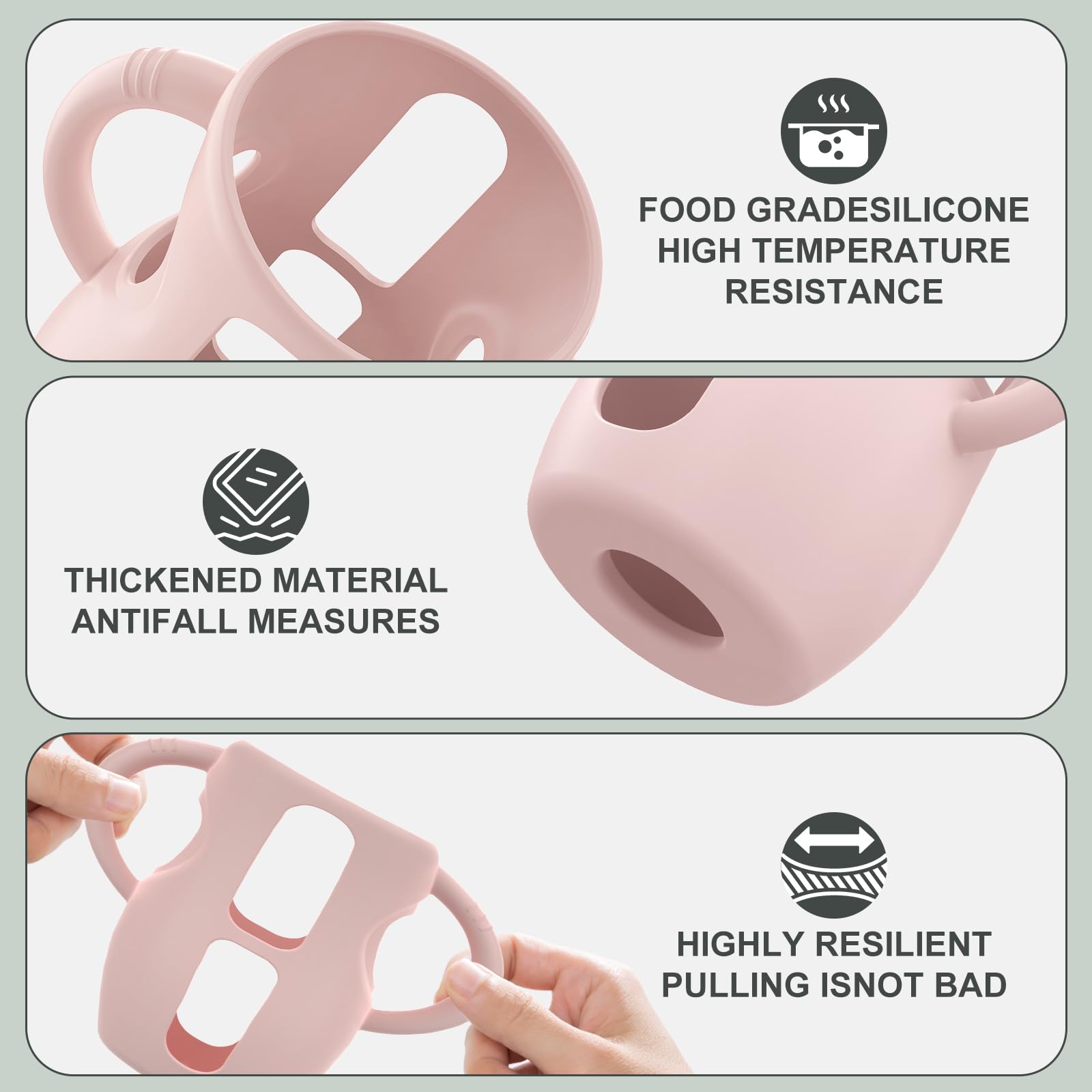 Jifvrnk food-grade silicone sleeve protects glass bottles from bumps.
