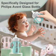 Jifvrnk Philips Avent glass bottle sleeve 4oz pack—three protective sleeves.
